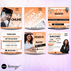 Tax Prep Flyer Bundle, Tax Prep Flyers, Tax Preparation Flyer, Taxes Template, Tax Flyer 2025, Accounting Flyer