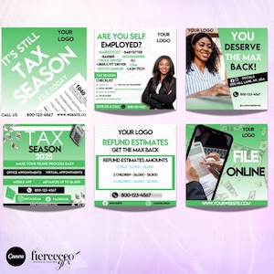 Tax Prep Flyer Bundle, Tax Prep Flyers, Tax Preparation Flyer, Taxes Template, Tax Flyer 2025, Accounting Flyer