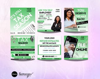 Tax Prep Flyer Bundle, Tax Prep Flyers, Tax Preparation Flyer, Taxes Template, Tax Flyer 2025, Accounting Flyer