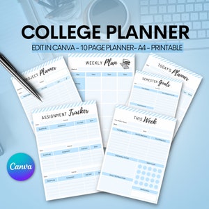 College Planner, Student Planner, Academic Planner, 2023 Student Planner, Student Calendar, Study Planner, University Planner, Assignment