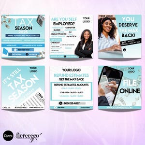 Tax Prep Flyer Bundle, Tax Prep Flyers, Tax Preparation Flyer, Taxes Template, Tax Flyer 2025, Accounting Flyer