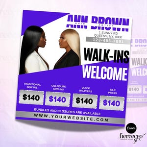 Hair Salon Flyer, Hair Template, Salon Price List, Hair Bundle Flyer