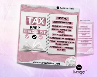 Tax Checklist, Tax Preparation Flyer, Tax Preparer Marketing, Income Tax Flyer, Credit Repair Flyer