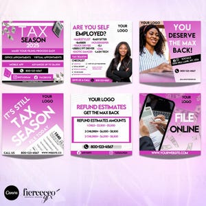 Tax Prep Flyer Bundle, Quarterly tax calculator, Financial Digital Products, Business Flyer, Credit Repair Flyer, File With Me Tax Flyer