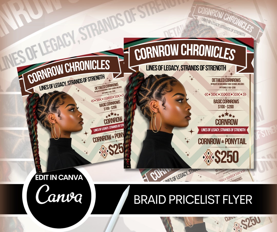 Braid Flyer, Cornrow Flyer, Spring Pricelist, Hair Flyer, Hair ...