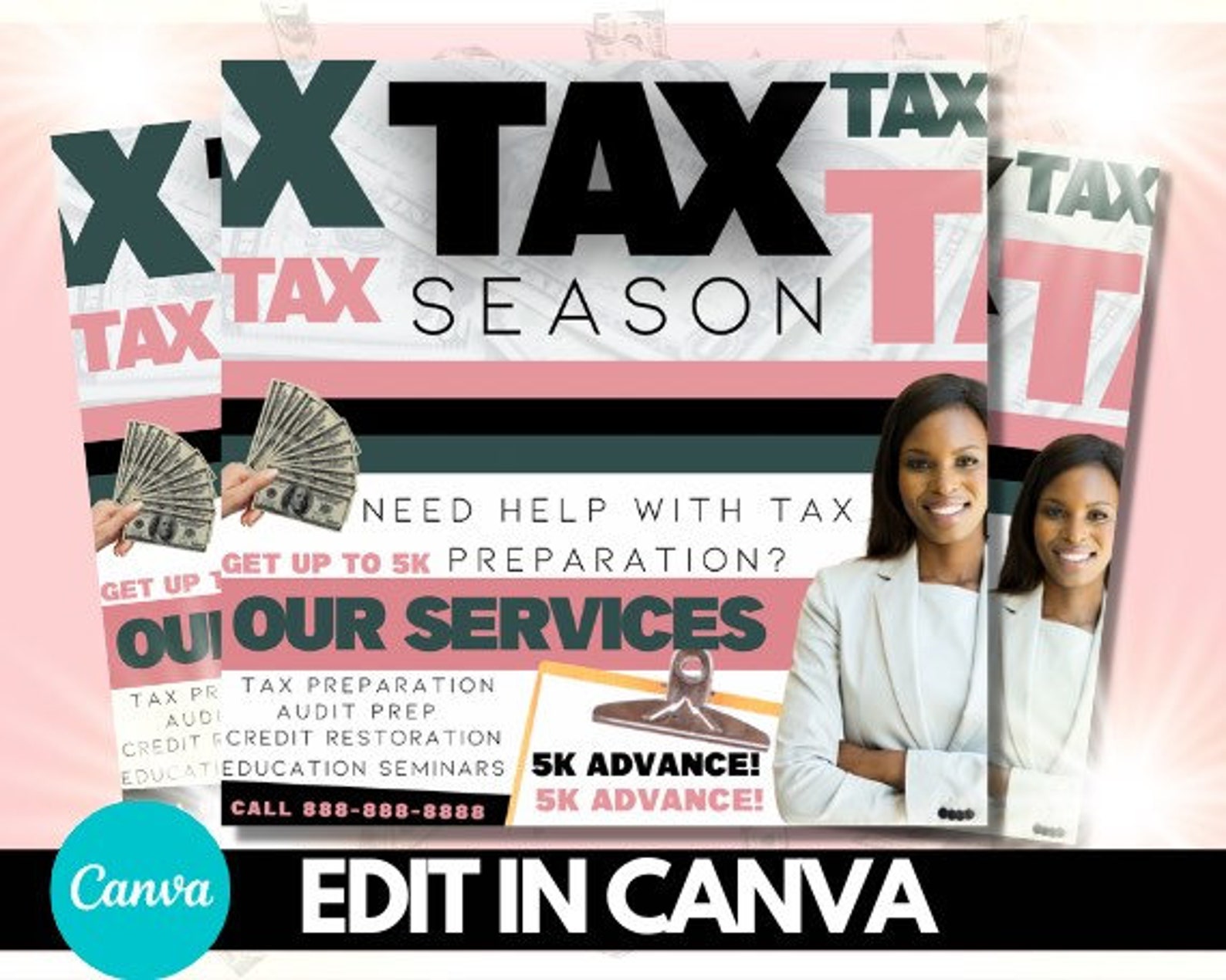 TAX FLYER Tax Flyer Template Tax Flyer 2022 Tax Prep Etsy