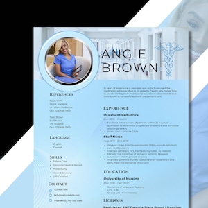 Nurse Resume, Student Nurse Resume, Medical Resume Template, Modern Resume, Resume For Medical Field