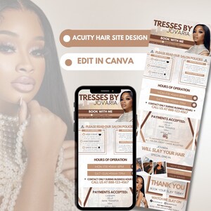 DIY Acuity Site, Acuity Scheduling, Hairstylist Acuity Site, Buchungsseite, Haar-Website, Benutzerdefinierte Acuity-Vorlage