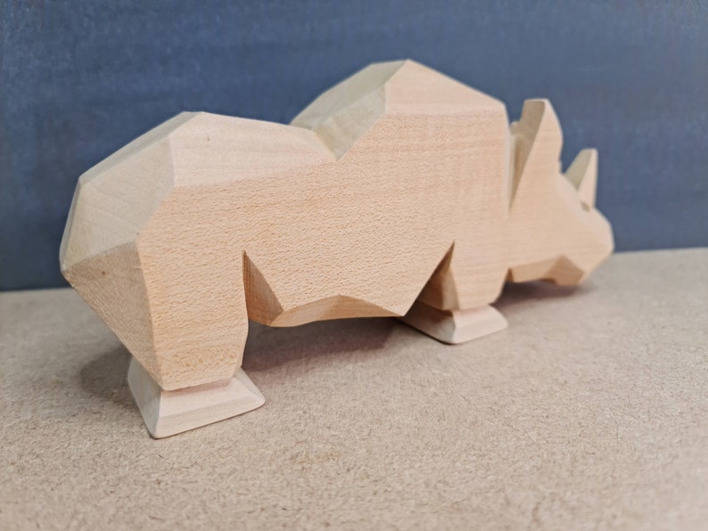 Sculpture Rhinocéros en Bois, 1970s en vente sur