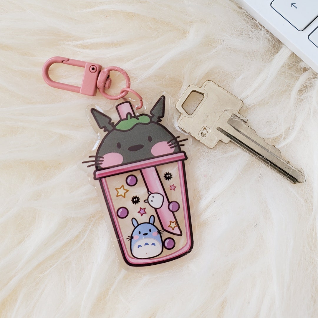 Bubble Tea Key Chain Cute Boba Charm Cute Sprites Bubble Etsy