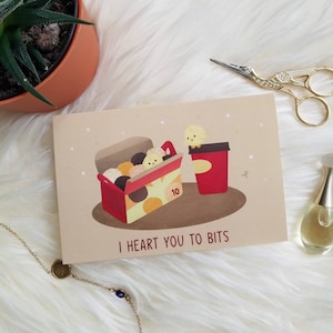 Partner Card, Love Card, Canadian Greeting Card | I heart you, Love You Card | Husband, Girlfriend, Couple Card | donuts, Timbits