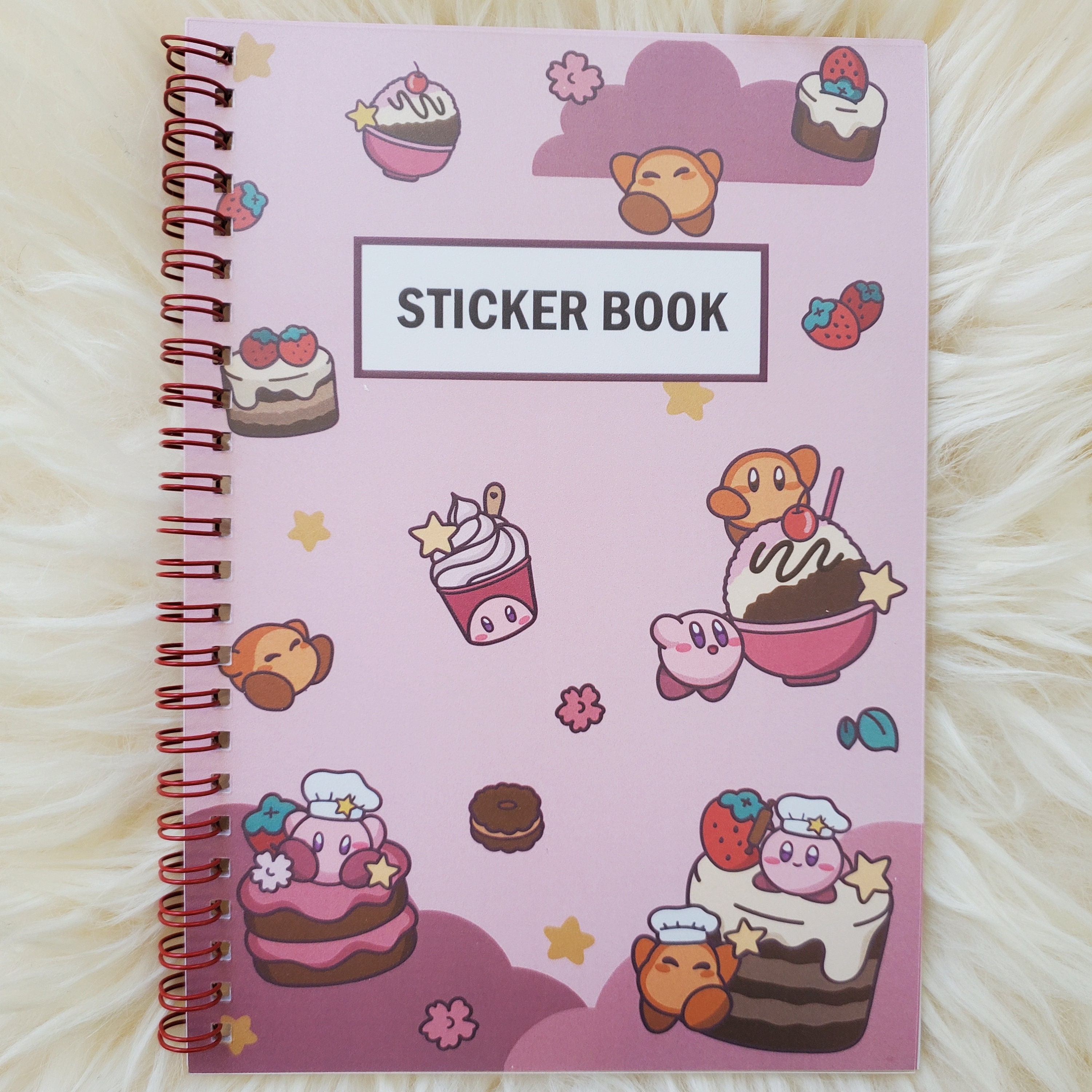 Reusable Sticker Books | Kawaii Sticker Book | Cute Sticker Books | 5x7  Sticker Book, 30 pages | Pink Dessert Sticker Book