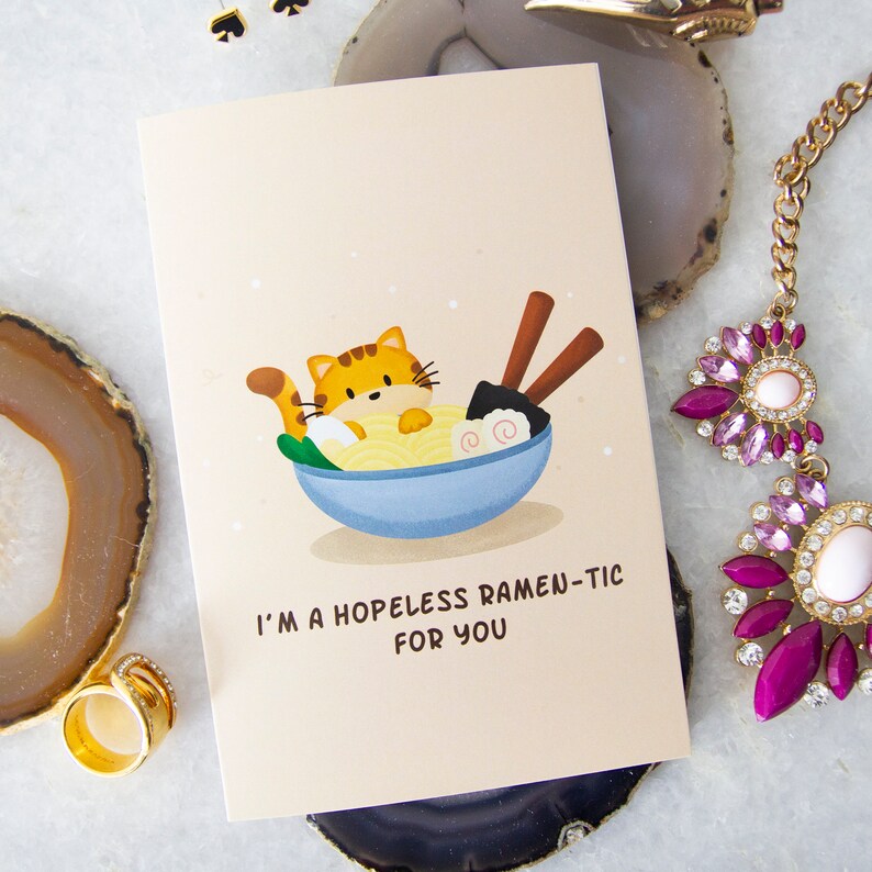 Happy Anniversary Card Funny Anniversary Card Funny Love Card, Cute Romantic Card, Significant Other Ramen Noodle image 3