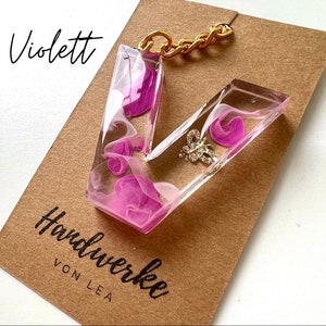 Personalisierte Schlüsselanhänger Geschenkidee Geschenk Violett & Weiß
