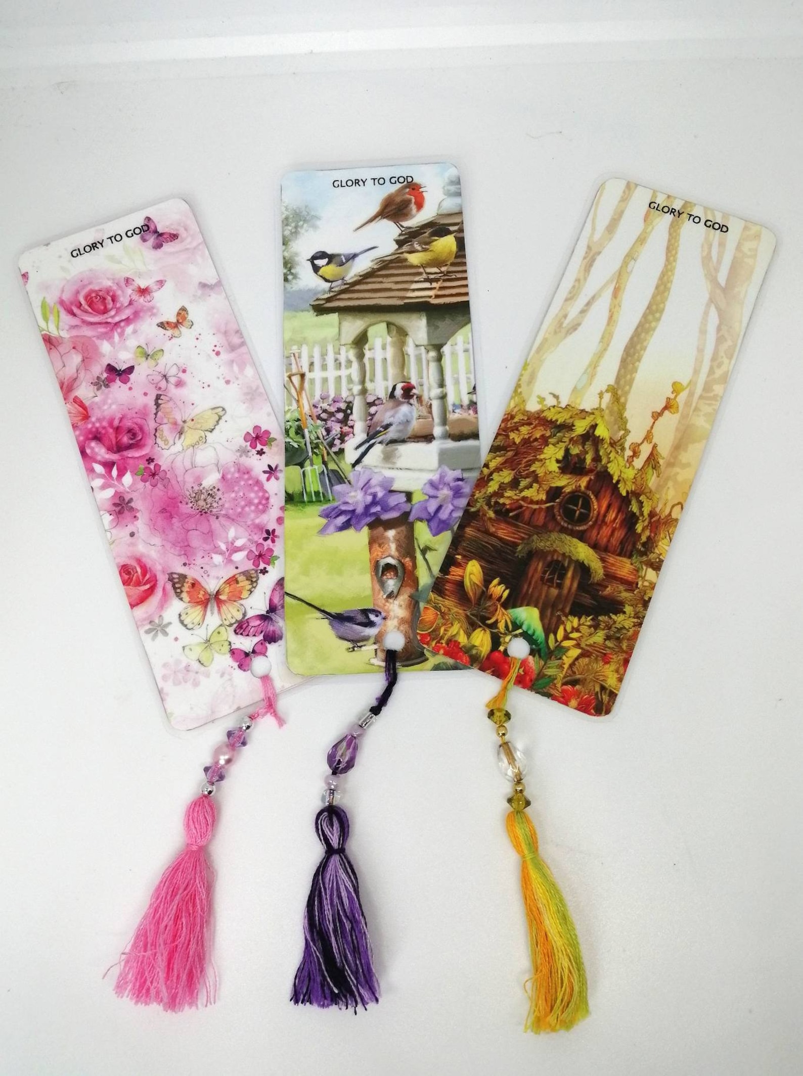 Set of 3 handmade nature bookmarks with laminated coating and Etsy