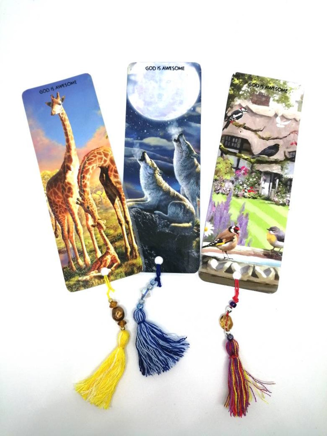 Set of 3 handmade nature bookmarks with laminated coating and Etsy