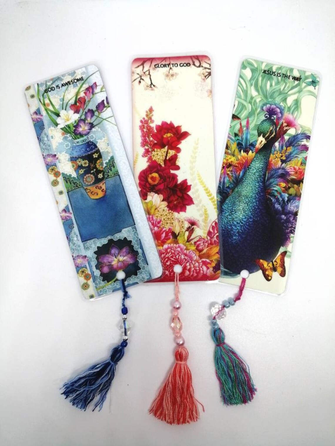 Set of 3 handmade nature bookmarks with laminated coating and Etsy