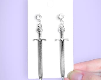 Silver Sword Earrings