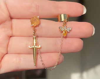 Bee Dagger Earrings + Cuff