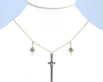 Obsidian Sword Necklace