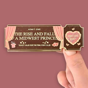 Pink Pony Club Midwest Princess Chappell Roan INSPIRED Concert/Club Ticket Enamel Glitter Pin