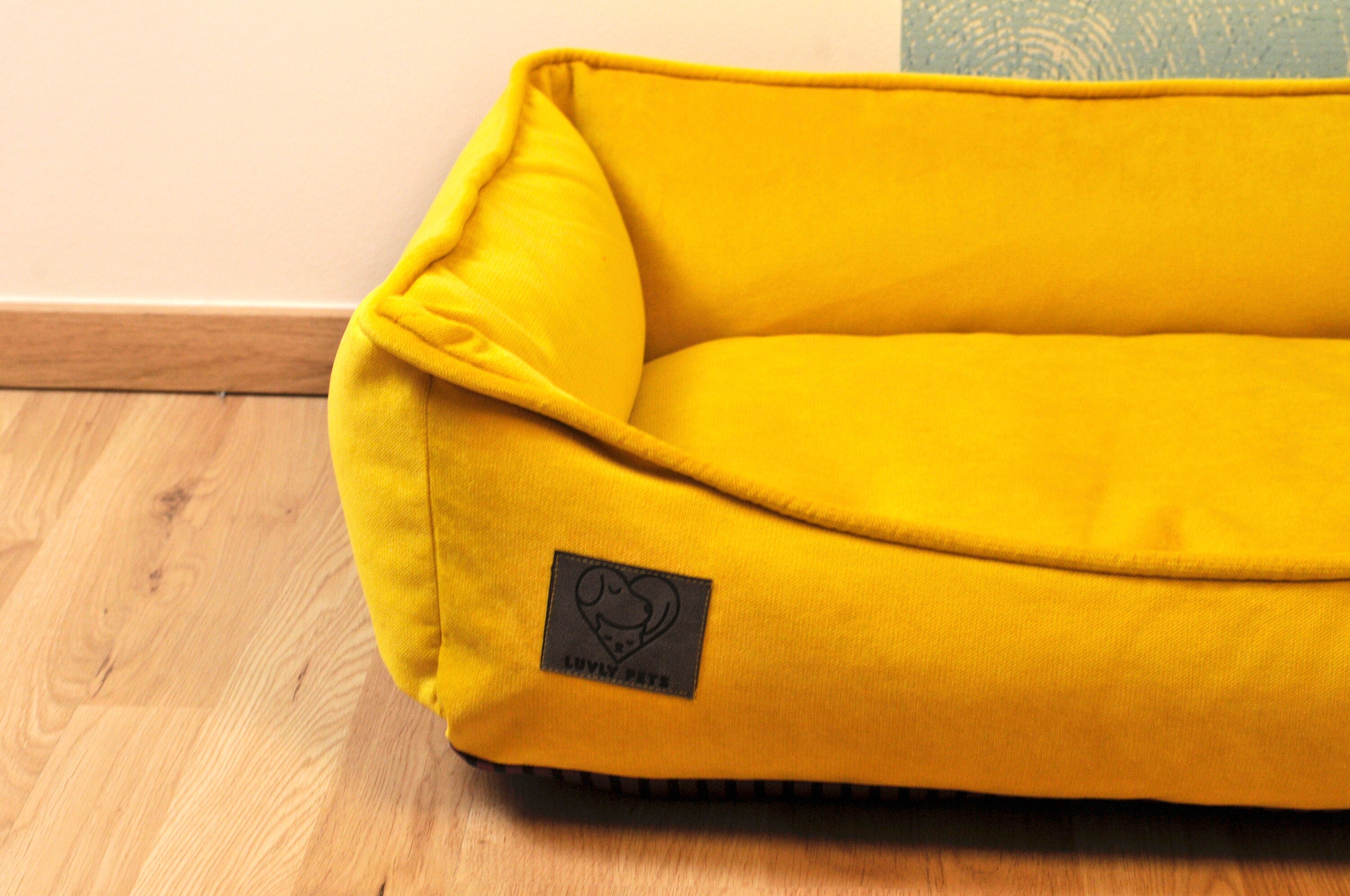 LUVLY Yellow Dog Bed Memory Foam Pillow Dog Bed Washable and Etsy