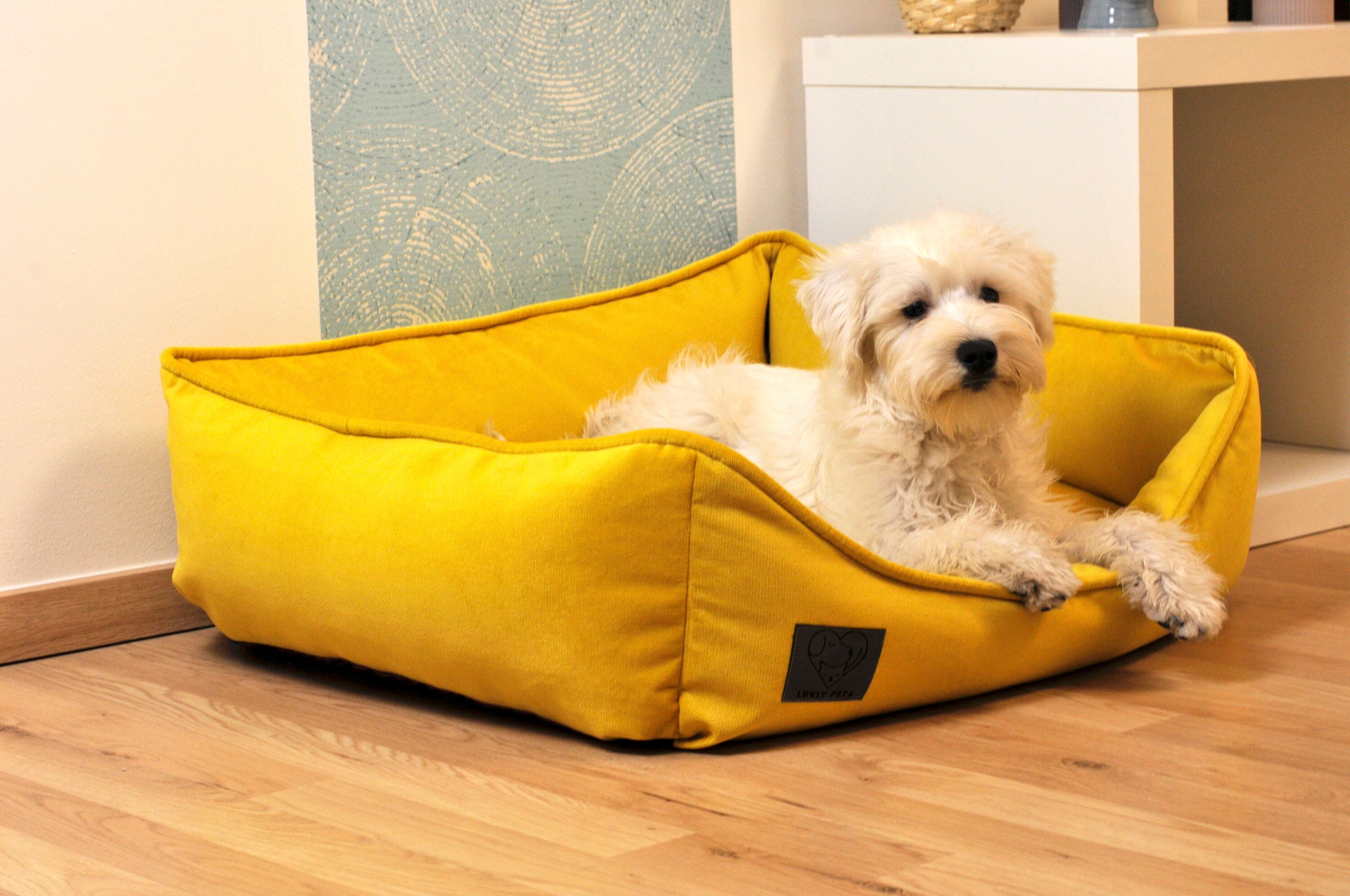 LUVLY Yellow Dog Bed Memory Foam Pillow Dog Bed Washable and Etsy
