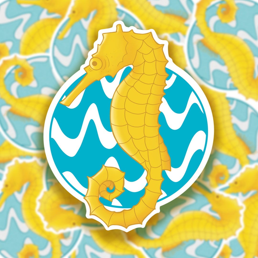 Sea Water Rising Sticker Seahorse Sticker, Sea Sticker, Water Themed Sticker - Etsy