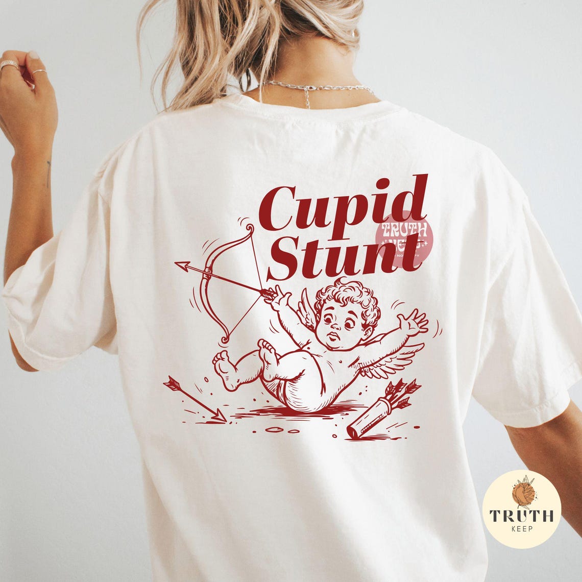 Cupid Stunt Funny Valentine SVG PNG, Retro Fallen Cupid, Sarcastic Anti ...