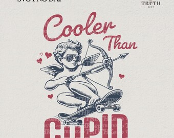 Cooler Than Cupid,Vintage Cupid,Kids Valentine Svg,Mini Valentine Svg,Boys Valentine Retro,Heart,Gift Trendy,Cricut file,Sublimation Design.