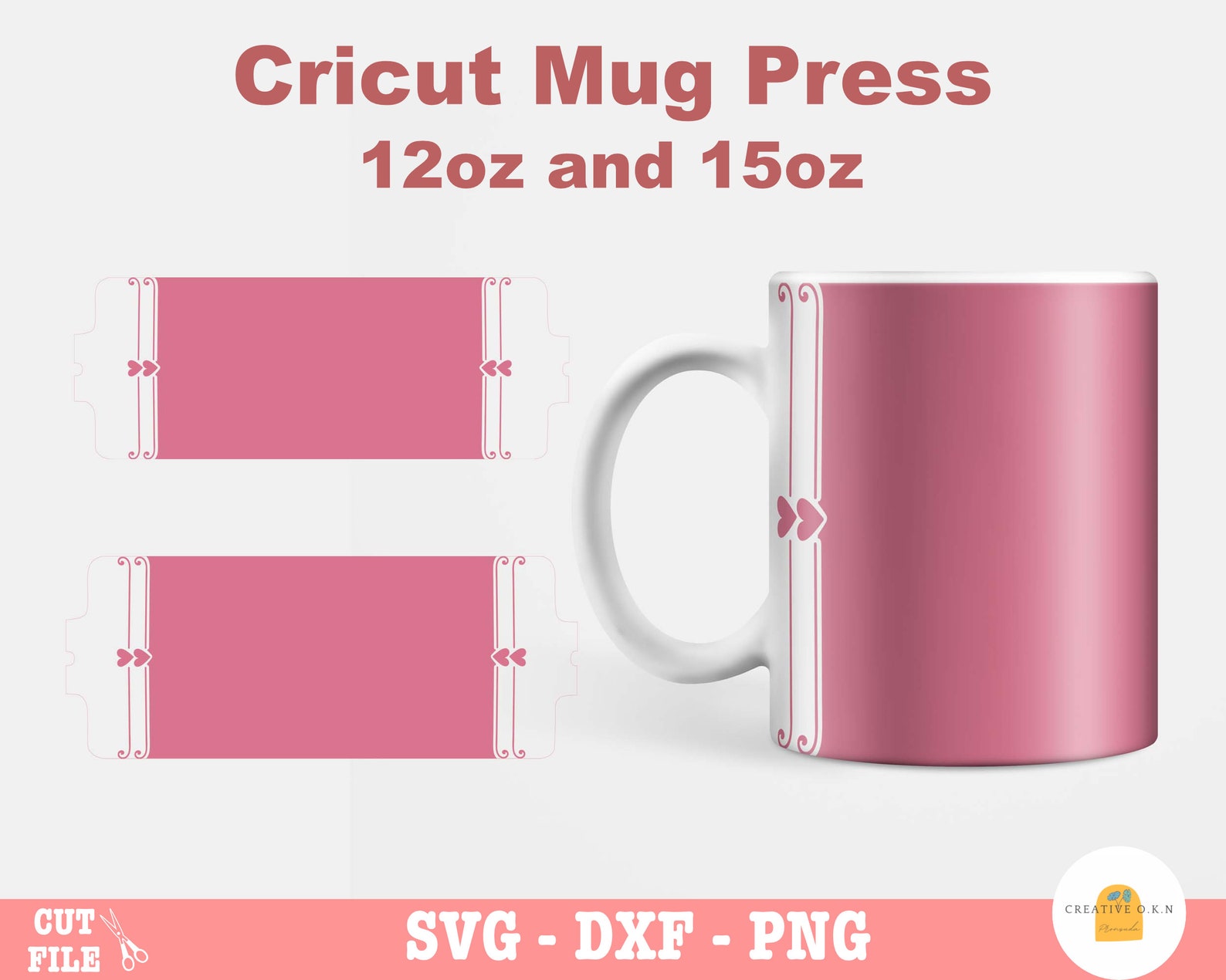 Heart mug press svg Cricut Mug Press svg for 15oz and 12oz Etsy