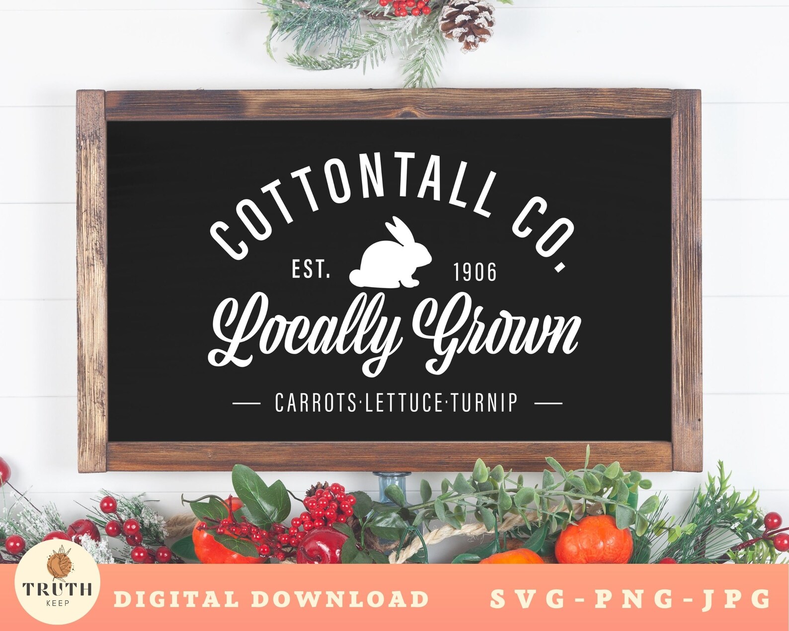 Easter Farmhouse Sign Svgcottontail Company Svgcottontail Etsy