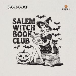 Salem Witch Book Club,SVG PNG Shirt Halloween Book Witchy Vintage,Woman retro svg, Spooky Vibes svg,trendy,png sublimation,file cricut.