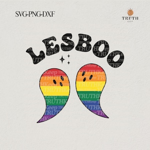Halloween LGBTQ Svg, Lesboo Ghost mignon Svg, Gay Pride Svg, Spooky Svg, Svg lesbienne, Svg automne, cadeaux pour femmes, Dxf, sublimation, fichier pour cricut.