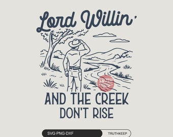 Vintage Western Cowboy Design: Christian Country PNG SVG (Digital Download