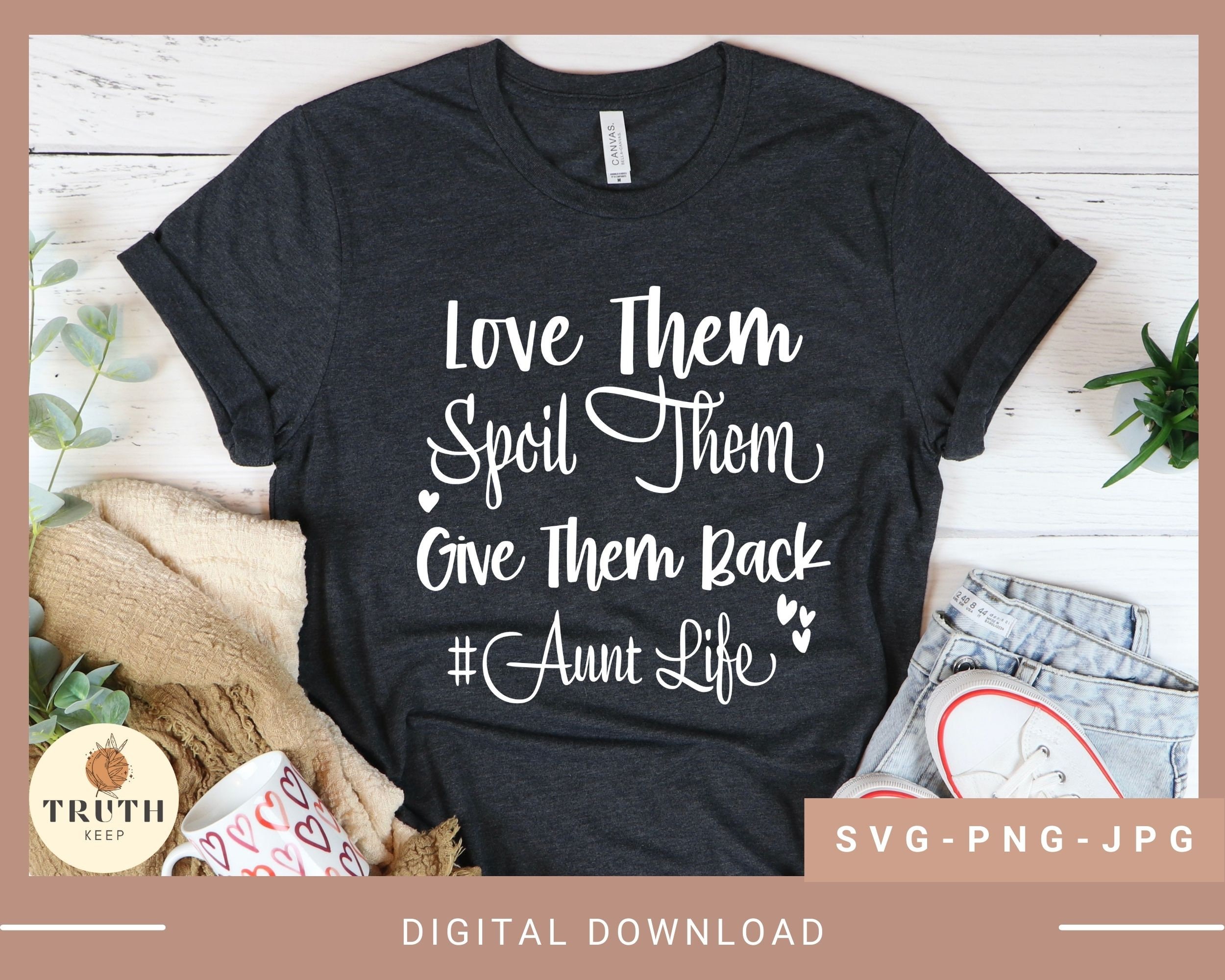 Lustige Tante Geschenk-Tasche – „Love Them Spoil Them“ – 25x20 Cm Canvas – Make-up-Tasche Oder Deko