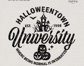 Halloween-svg för tröja, Halloweentown universitetssvg, Halloweenpumpa-svg, läskiga vibbar-svg, Boho retro-svg, spöke-png-svg-filer för Cricut.