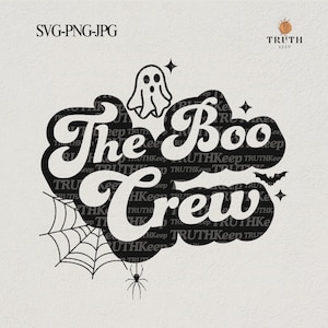 Svg Halloween, svg The boo crew, cousin crew svg, petite sorcière svg, svg rétro Boho kids, méchant mignon svg, sublimation png, fichier png svg pour cricut.