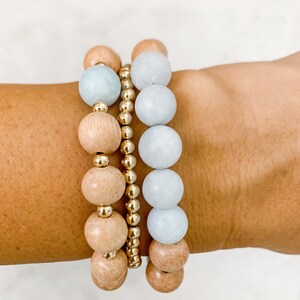 BESTSELLER: Aquamarine Rosary Bracelet Stack
