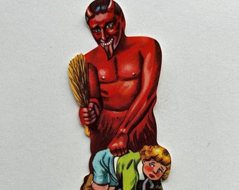 1920s German Vintage Christmas Krampus Scrap Decoration