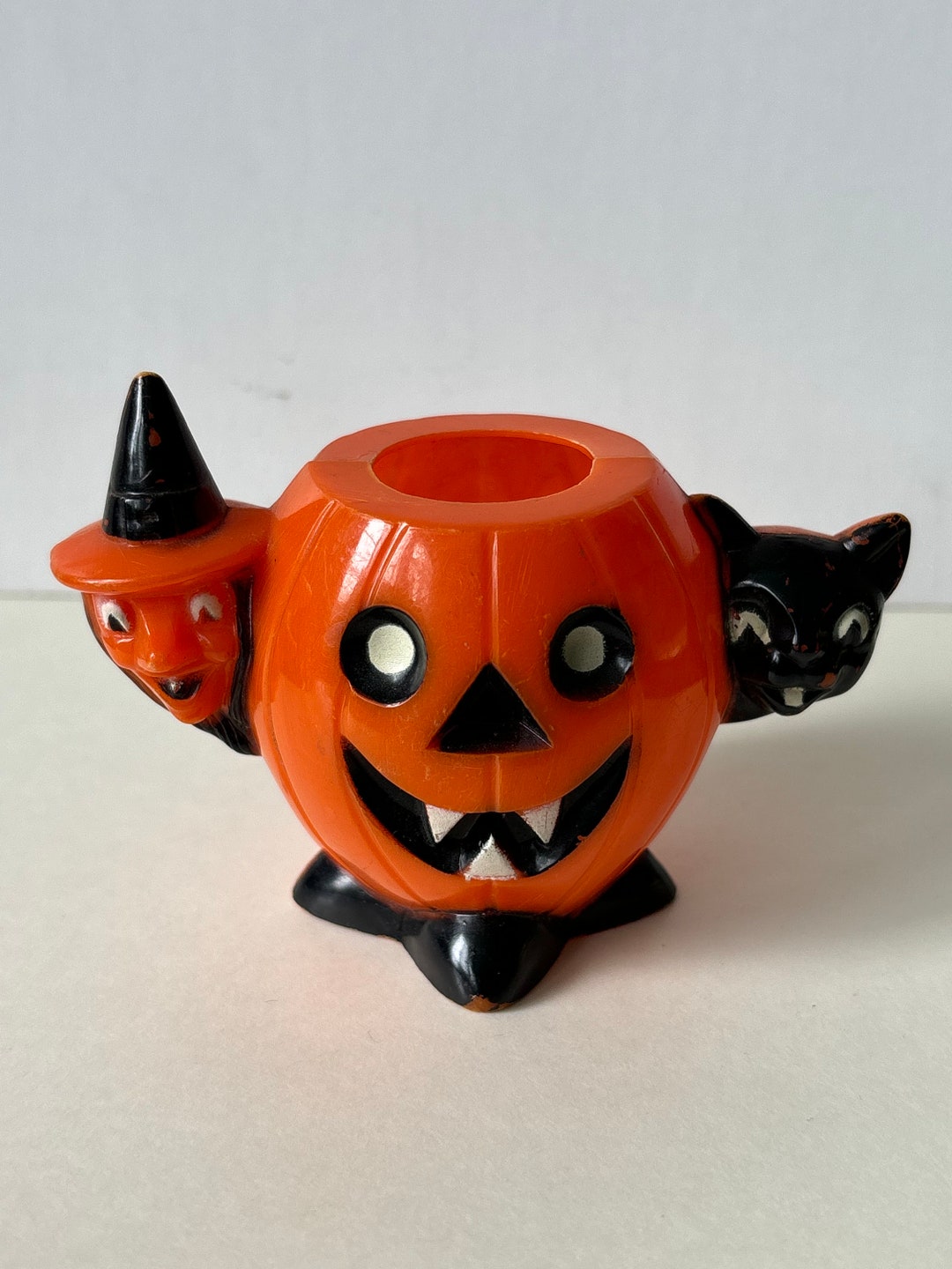Vintage Halloween 1950s Hard Plastic Candy Container. JOL Witch Cat - Etsy