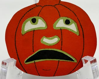 RARE Vintage Halloween 1920s Dennison Red JOL diecut decoration