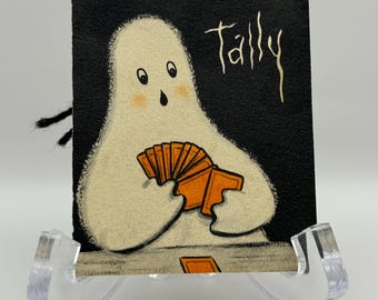 Vintage Hallmark Halloween Tally Card - Black Cat Pumpkin Decor Sold ...