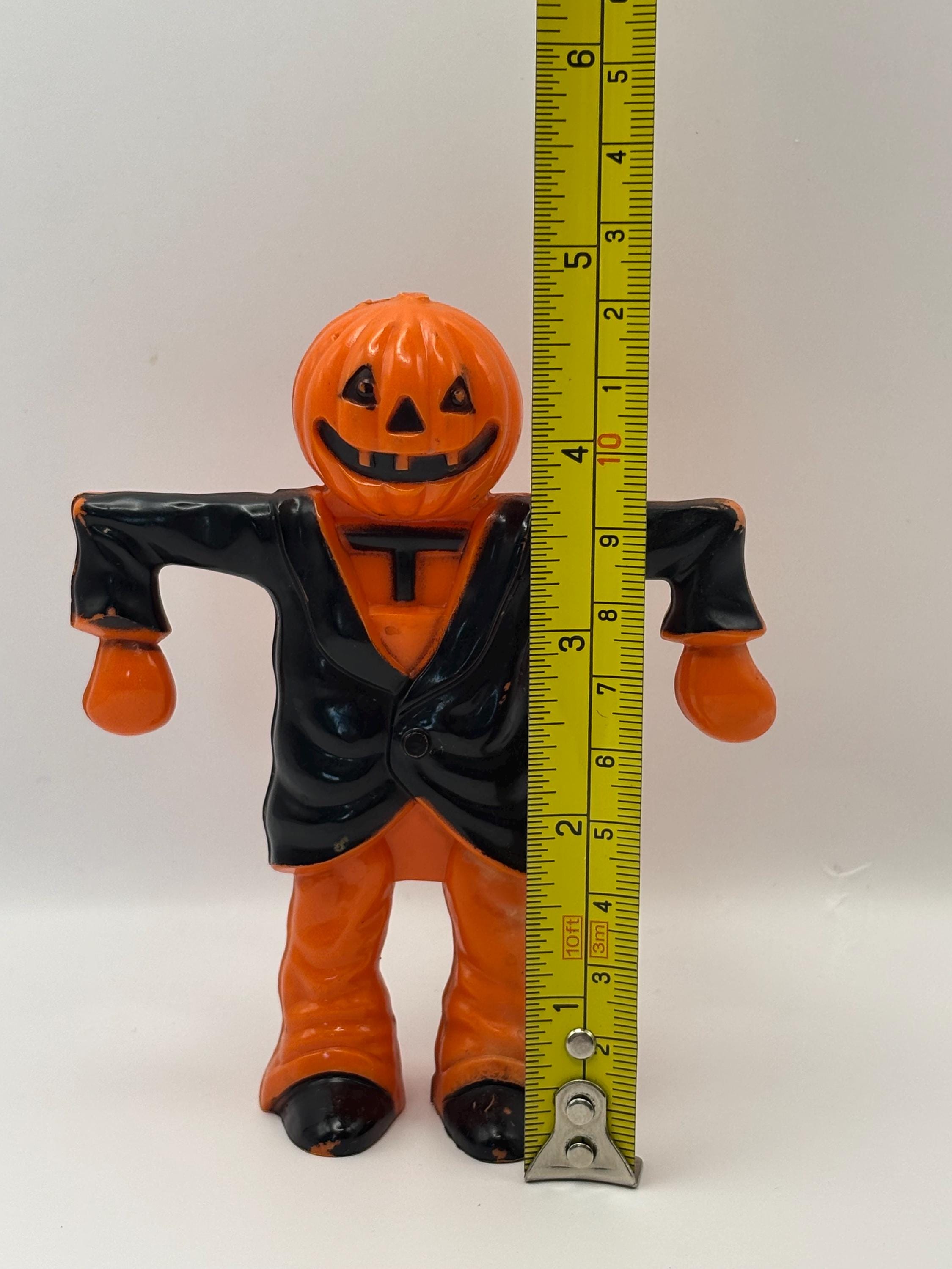 Vintage Halloween 1950s Hard Plastic Scarecrow JOL Candy Holder. Rosbro ...