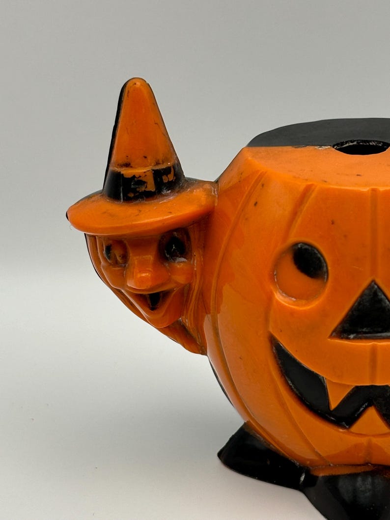 Vintage Halloween 1950s Hard Plastic Candy Container. Rosbro - Etsy