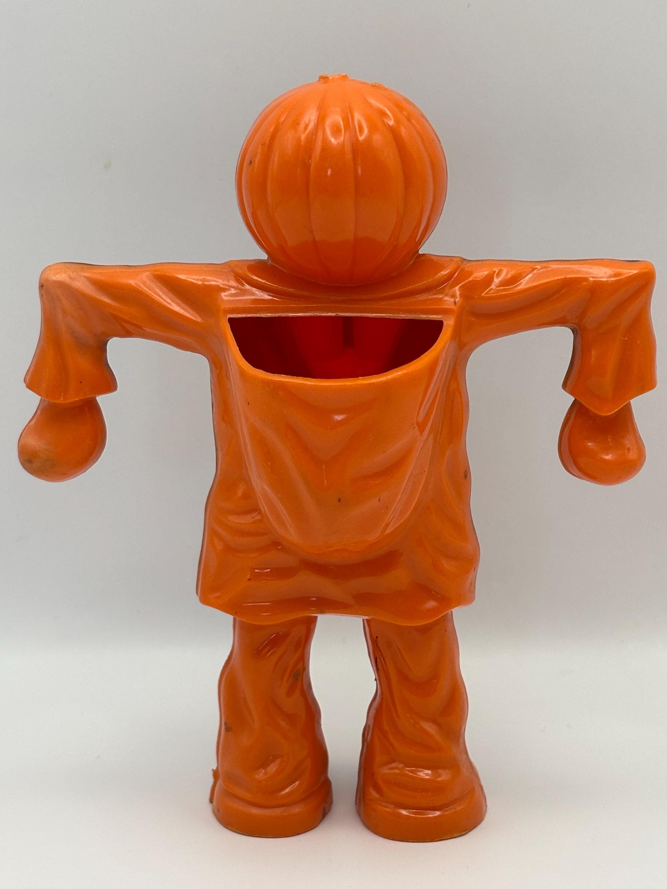 Vintage Halloween 1950s Hard Plastic Scarecrow JOL Candy Holder. Rosbro ...