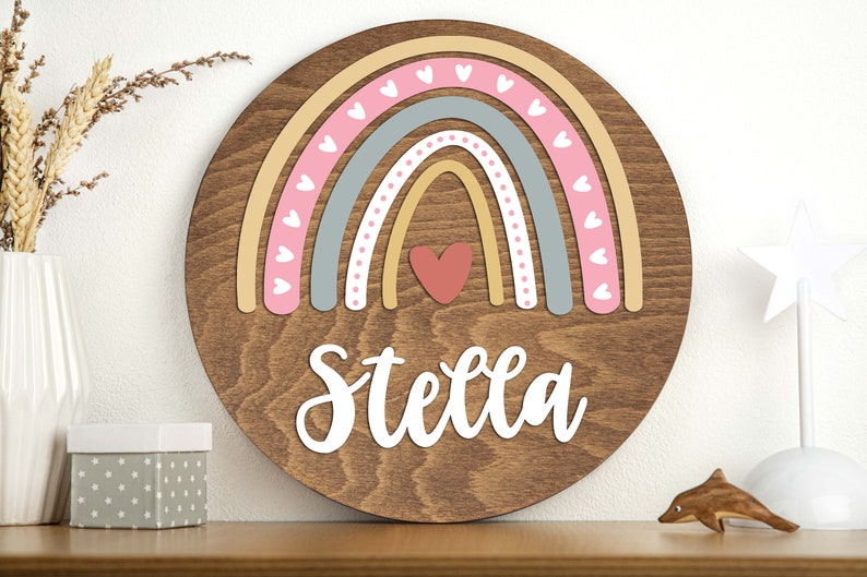 Simpatica targhetta in legno personalizzata con il nome dell'insegnante, del bambino, anno scolastico - modello A