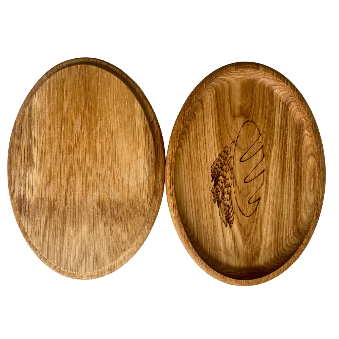 Handmade Rustic Oak Bread Serving Tray Oval Pyrography Wood Etsy
