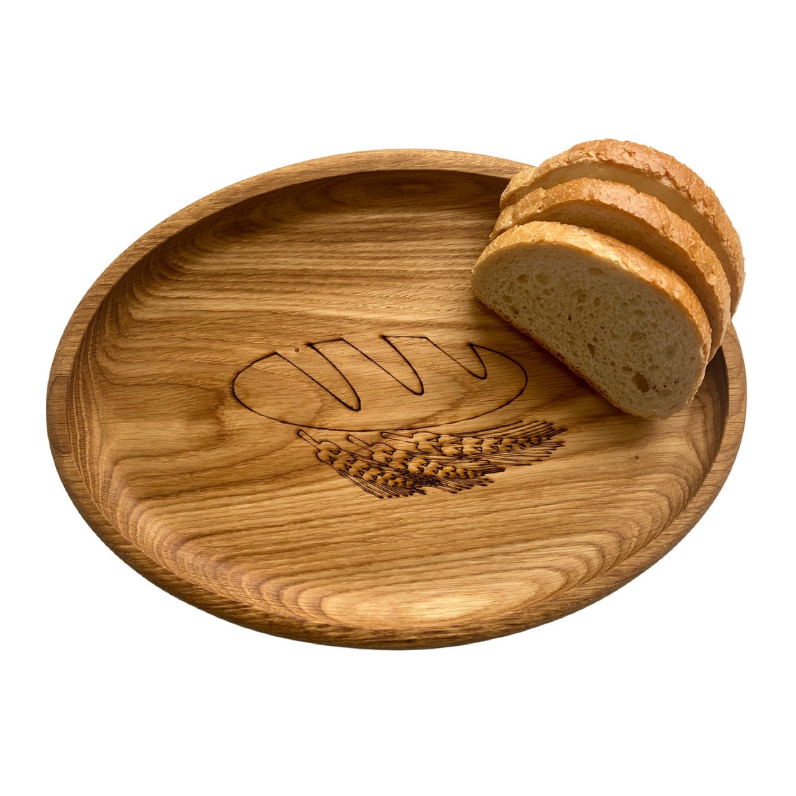 Handmade Rustic Oak Bread Serving Tray Oval Pyrography Wood Etsy