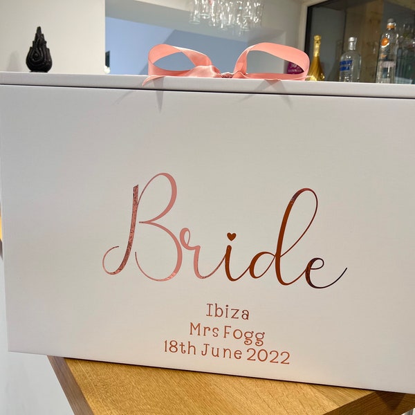 Wedding dress travel box, personalised, hand luggage for destination wedding